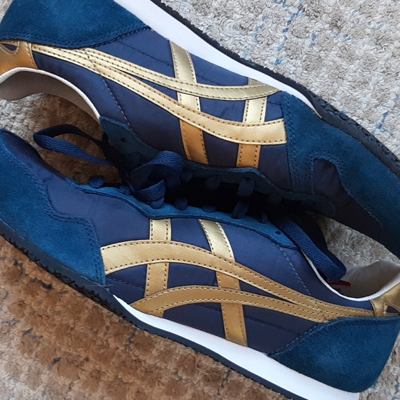 Onitsuka Tiger by Asics Navy and Gold Sneakers - Picture 2 of 10